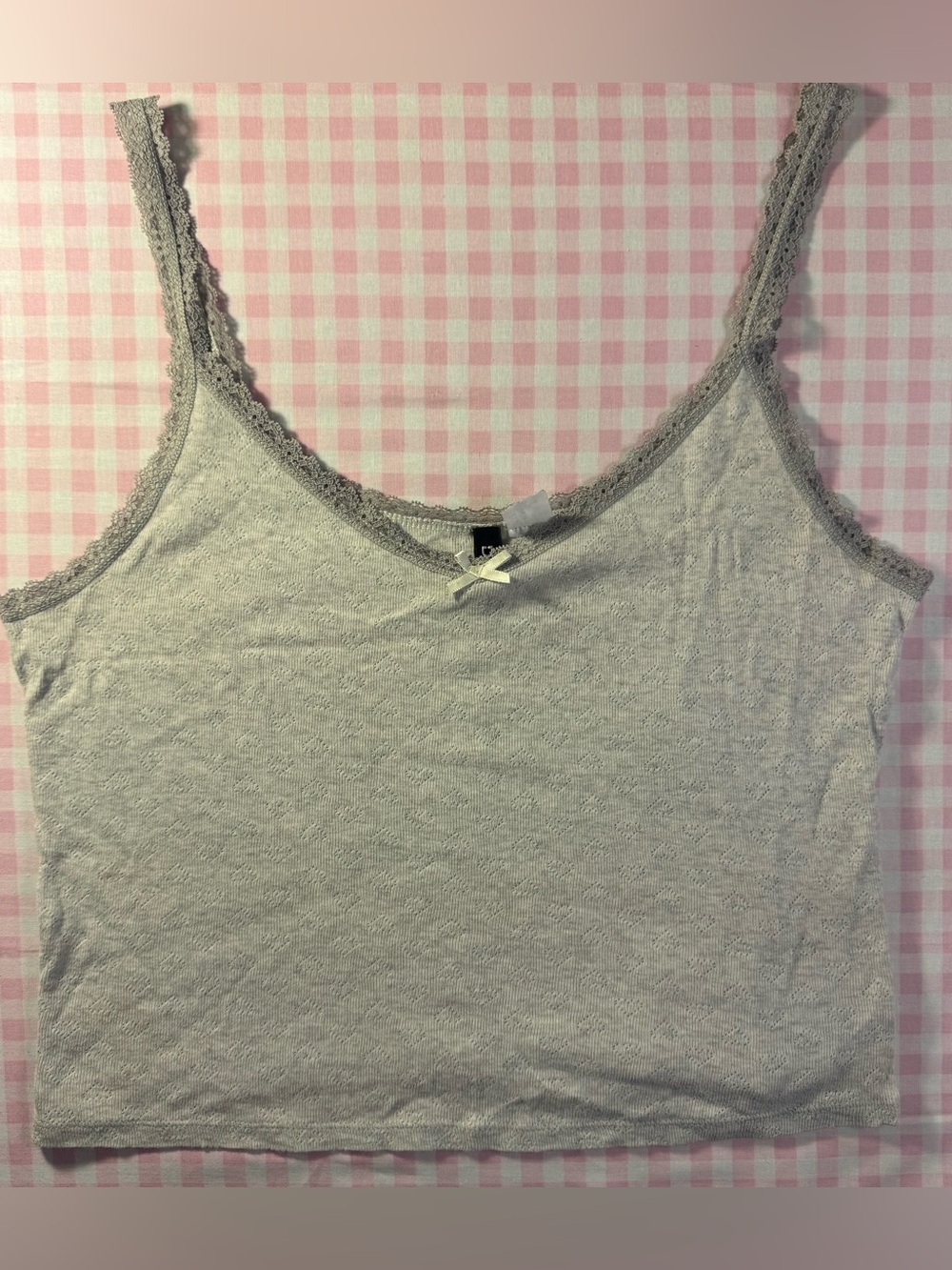 Coquette Grey Pointelle Cami